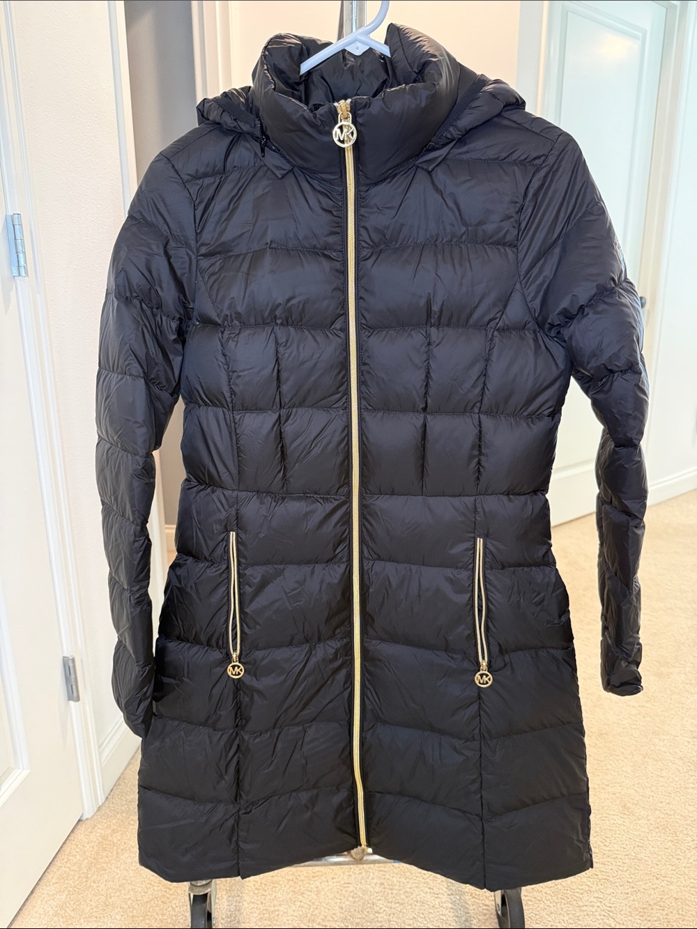 Michael Kors Black Packable Down Puffer Jacket Coat Size S